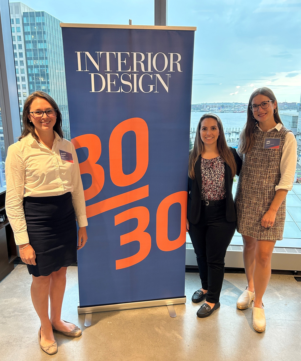 SLAM Designers Victoria Fagan, Brittany D'Oddio, and Ellie Hart at Interior Design's 30 Under 30 in Boston